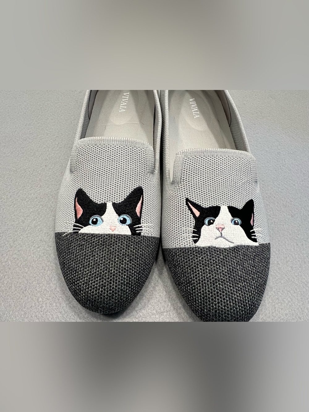 Vivaia Audrey Round Toe Moo Cat Embroidered Slip On Flats Loafers EU 40 US 9 - Picture 3 of 11